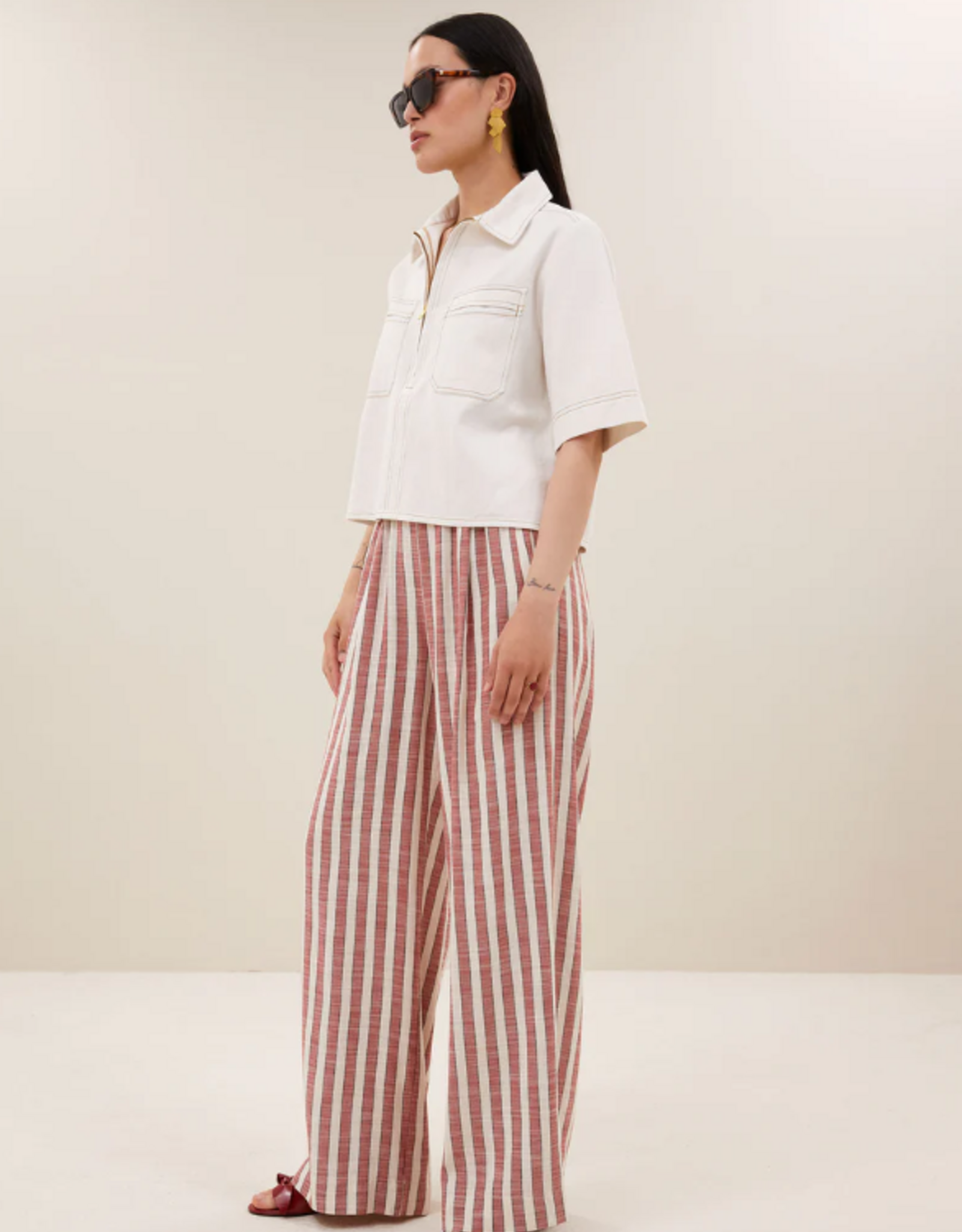 By Bar Philipe Twill Top Cloude White