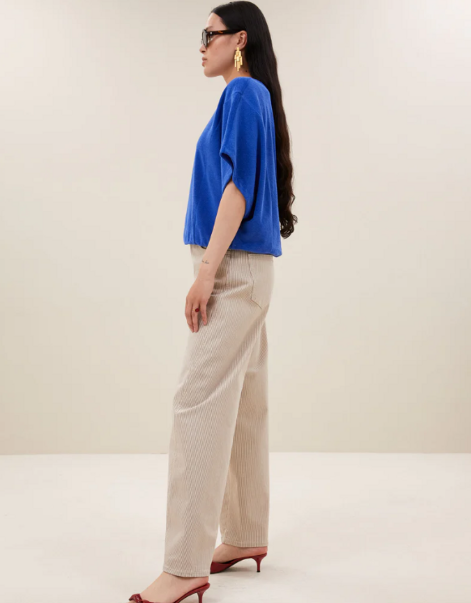 By Bar Nuki Slub Top Azul Blue