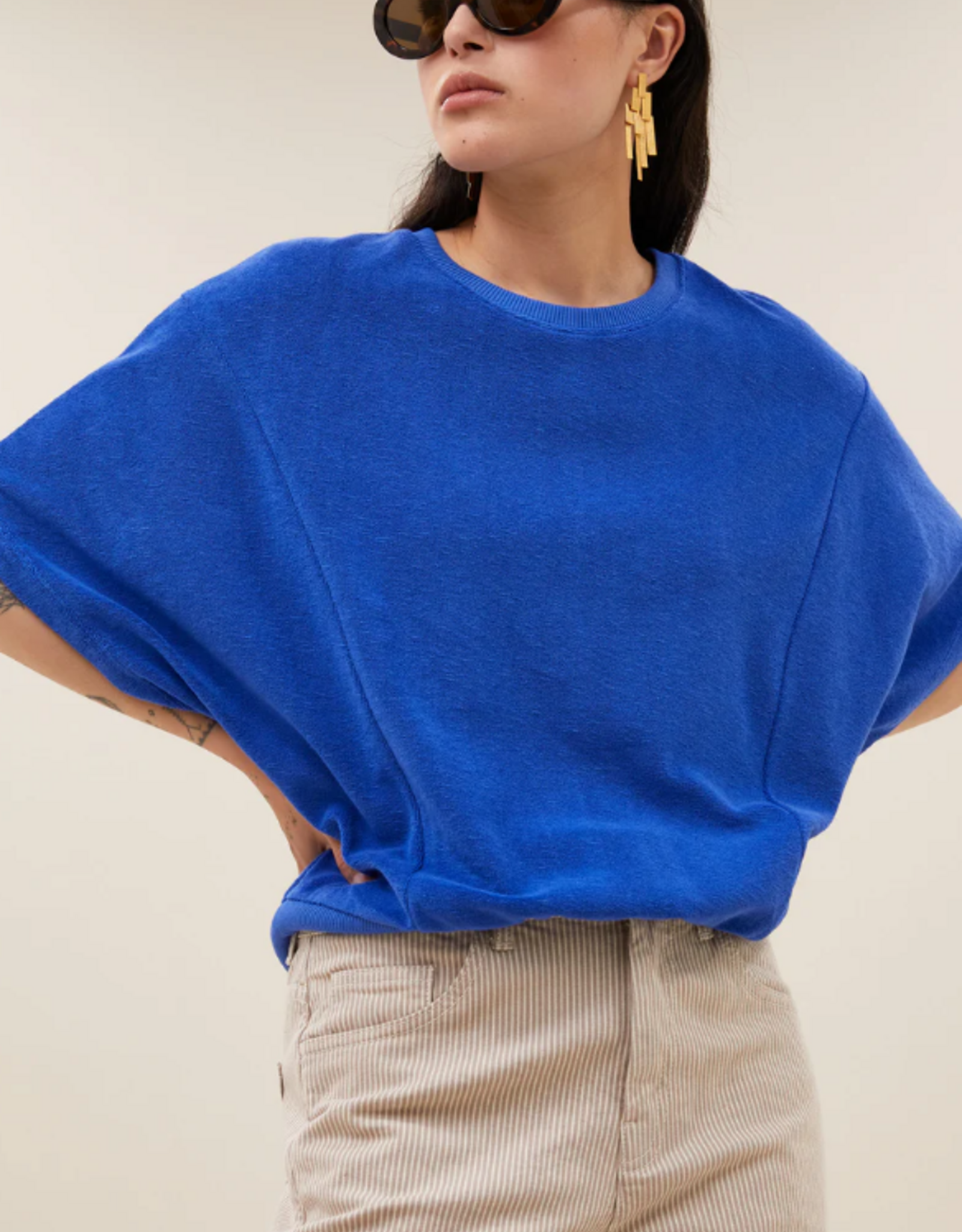 By Bar Nuki Slub Top Azul Blue