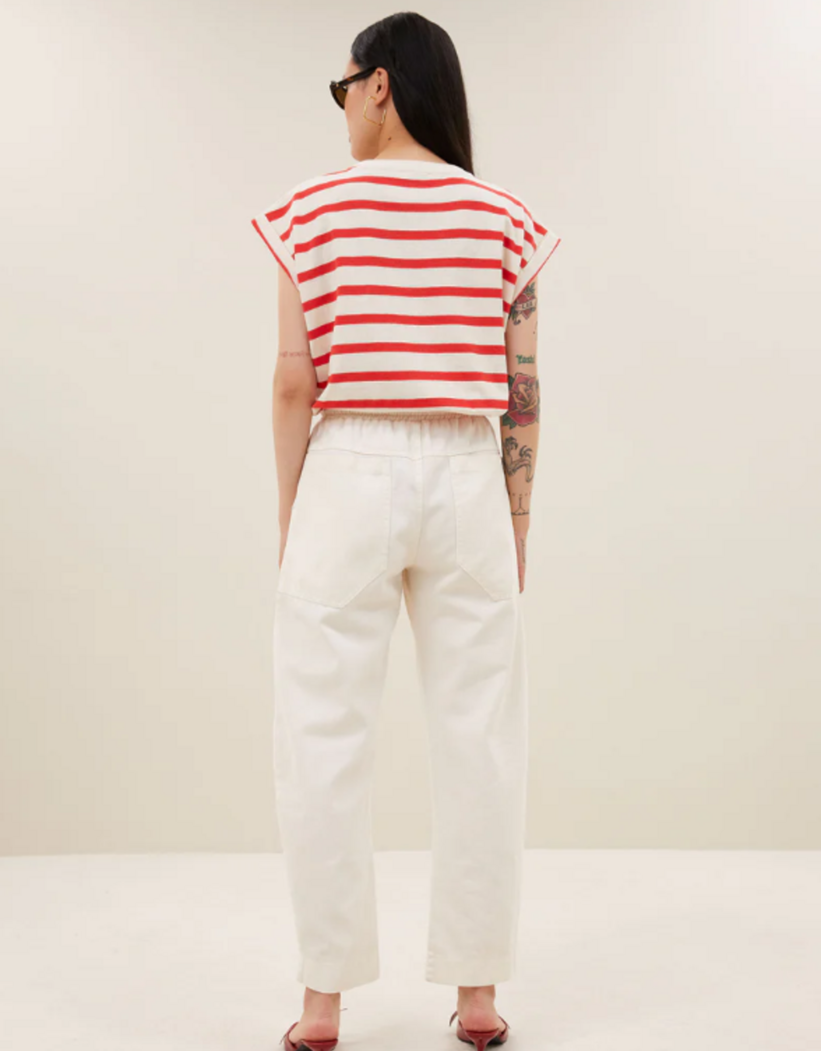 By Bar Tobi Stripe Top Poppy Red