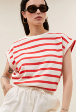 By Bar Tobi Stripe Top Poppy Red