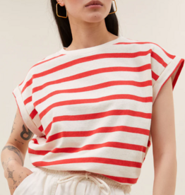 By Bar Tobi Stripe Top Poppy Red