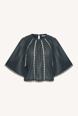 By Bar Emmi Embroidery Blouse Charcoal