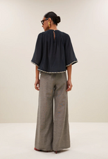 By Bar Emmi Embroidery Blouse Charcoal