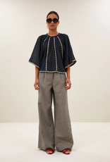 By Bar Emmi Embroidery Blouse Charcoal