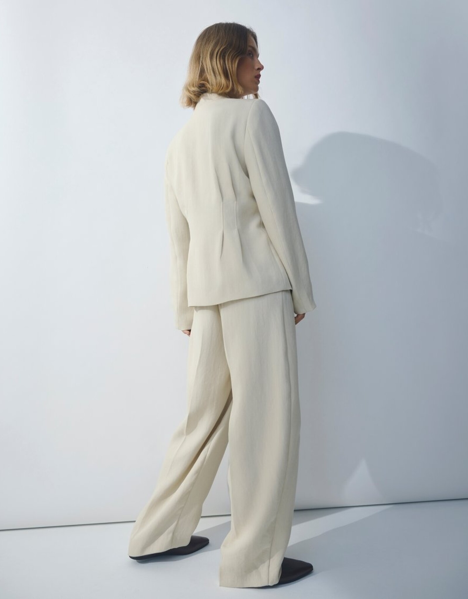 Moss Copenhagen Esteriane HW Pants Oatmeal Melange