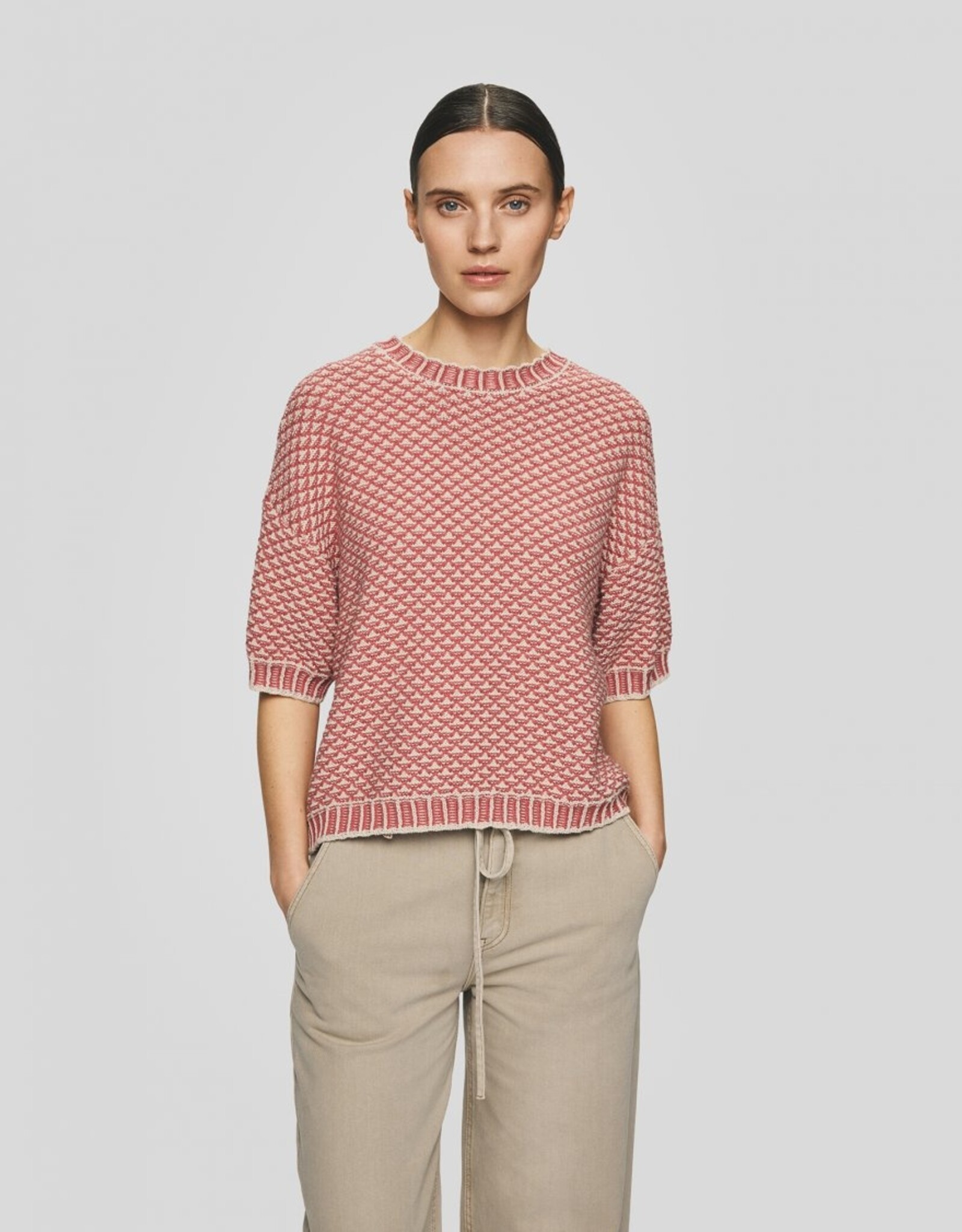 Moss Copenhagen Catina Pilla 2/4 Pullover Oatmeal/F Rose