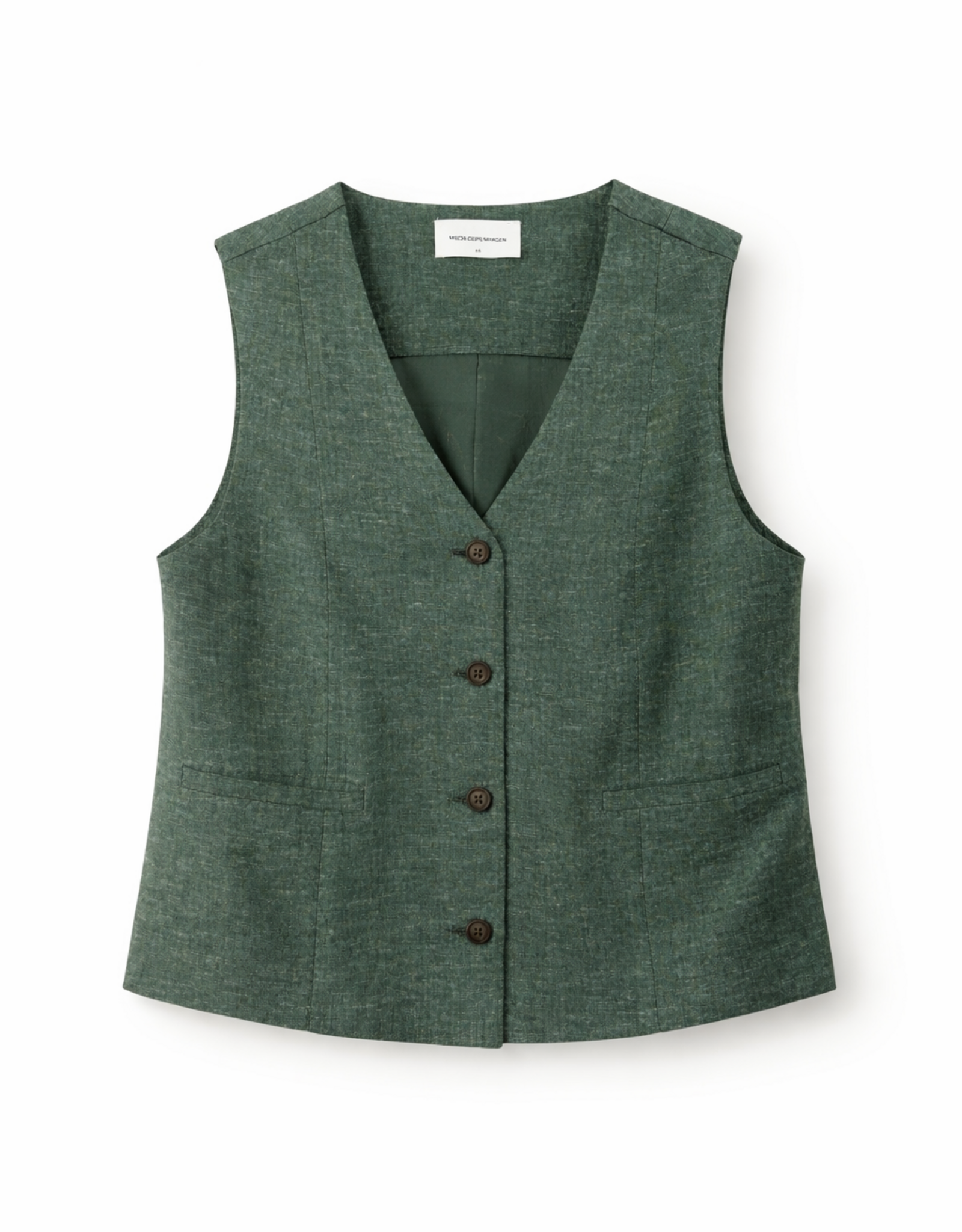 Moss Copenhagen Viana Ginia V Neck Waistcoat Laurel W Melange