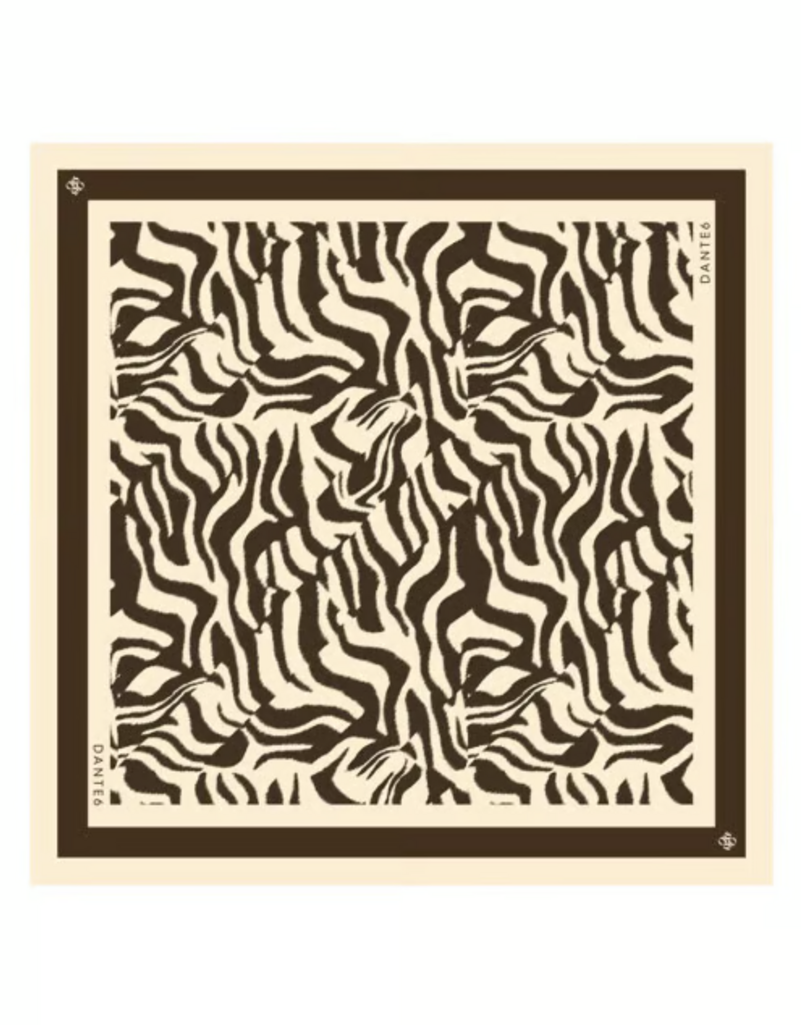 Dante 6 Arlo Animalistic Printed Scarf Brown Cream