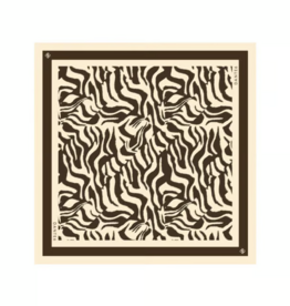 Dante 6 Arlo Animalistic Printed Scarf Brown Cream