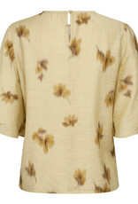 Co'Couture Myla Flower Drape SS Blouse Pale Yellow