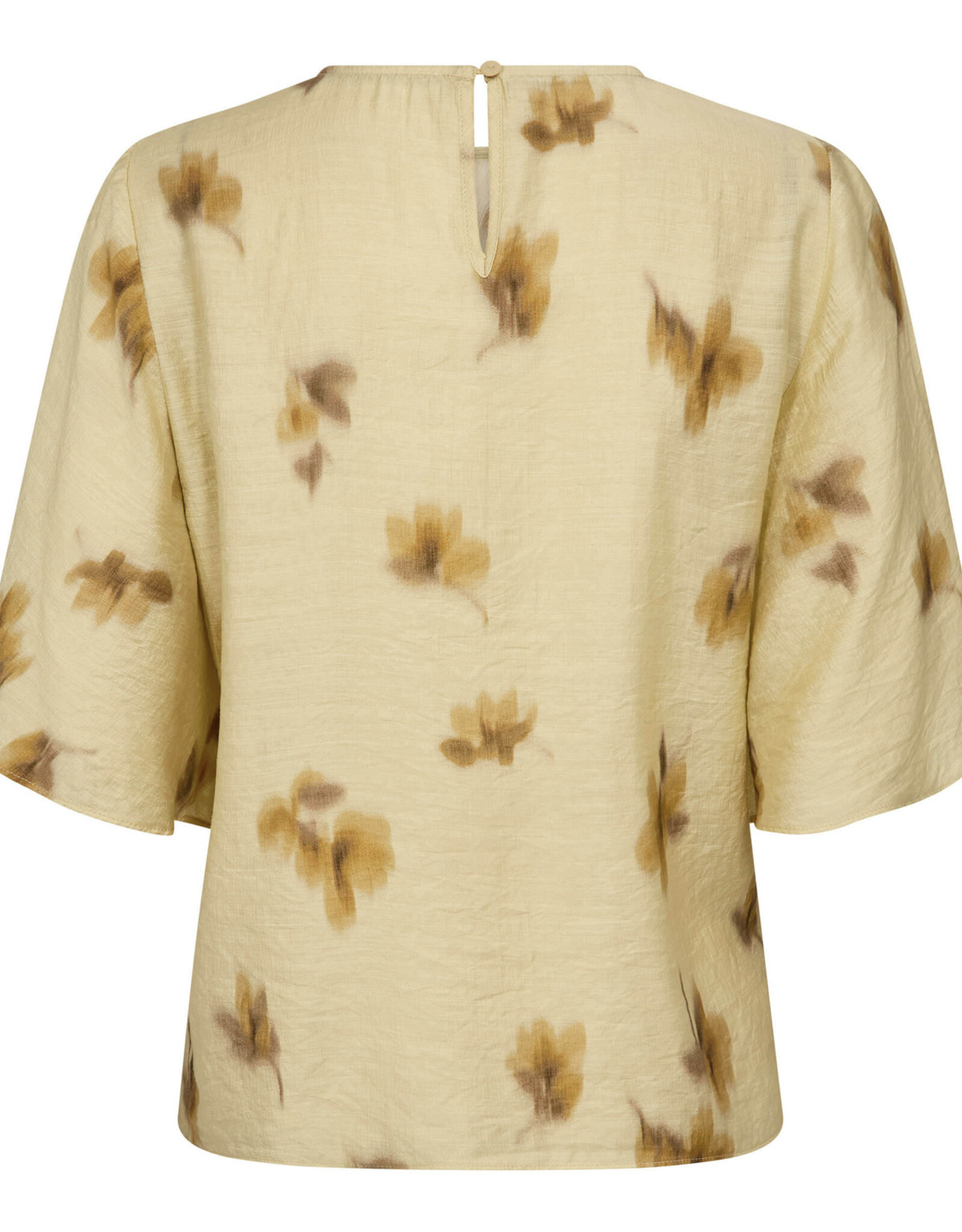 Co'Couture Myla Flower Drape SS Blouse Pale Yellow