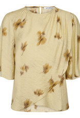 Co'Couture Myla Flower Drape SS Blouse Pale Yellow