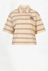 Dante 6 Crino Embellished Striped Polo Shirt Berry Red