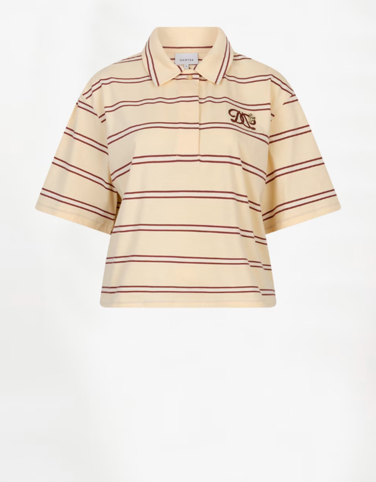 Dante 6 Crino Embellished Striped Polo Shirt Berry Red