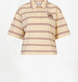 Dante 6 Crino Embellished Striped Polo Shirt Berry Red