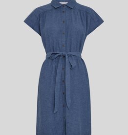 Moss Copenhagen Viana Ginia SS Shirt Dress V Indigo Melange