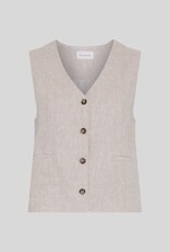 Moss Copenhagen Viana Ginia V Neck Waistcoat Sand Melange
