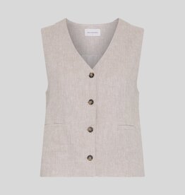 Moss Copenhagen Viana Ginia V Neck Waistcoat Sand Melange