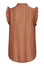 Co'Couture Reggie Frill Top Suntan