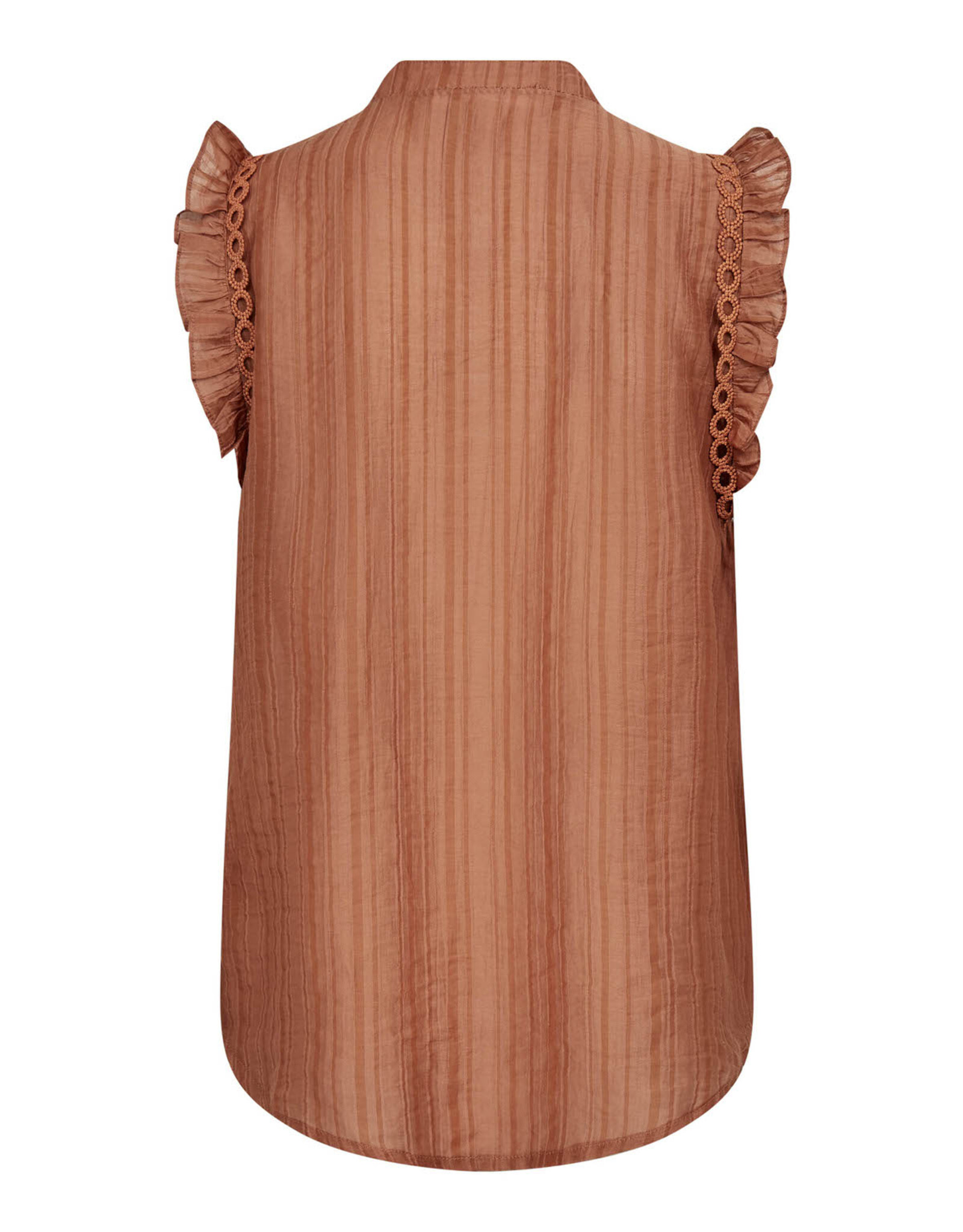 Co'Couture Reggie Frill Top Suntan