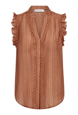 Co'Couture Reggie Frill Top Suntan