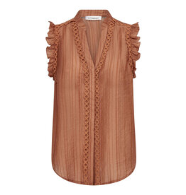 Co'Couture Reggie Frill Top Suntan