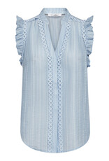 Co'Couture Reggie Frill Top Pale Blue