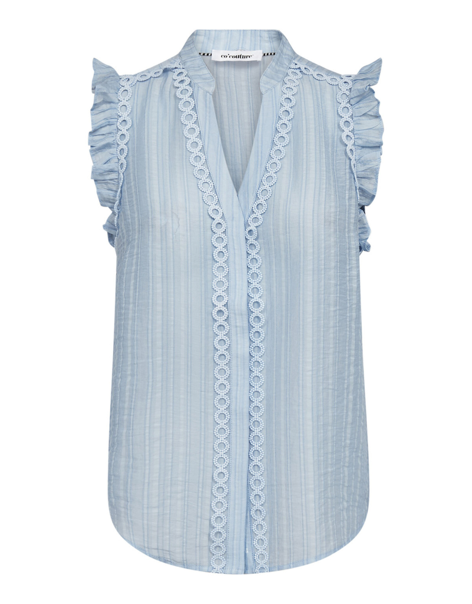 Co'Couture Reggie Frill Top Pale Blue