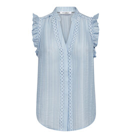 Co'Couture Reggie Frill Top Pale Blue