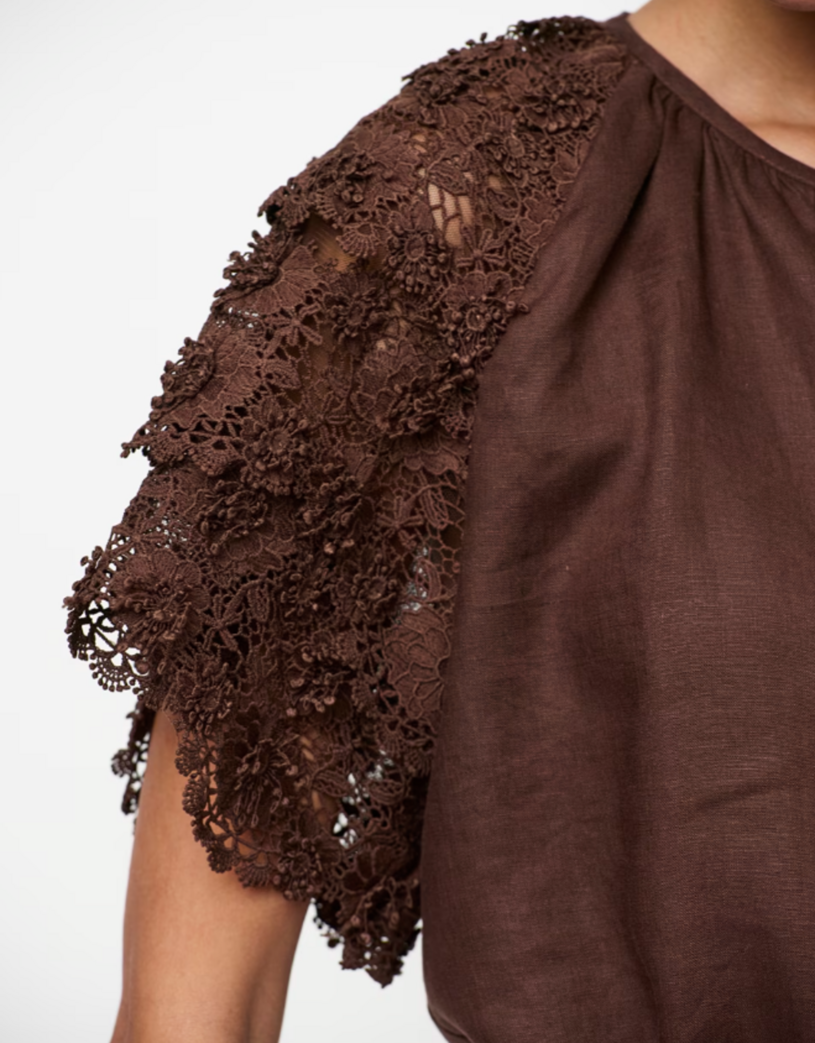 Dante 6 Jonille Lace Detail Top Chocolate Brown