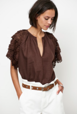 Dante 6 Jonille Lace Detail Top Chocolate Brown