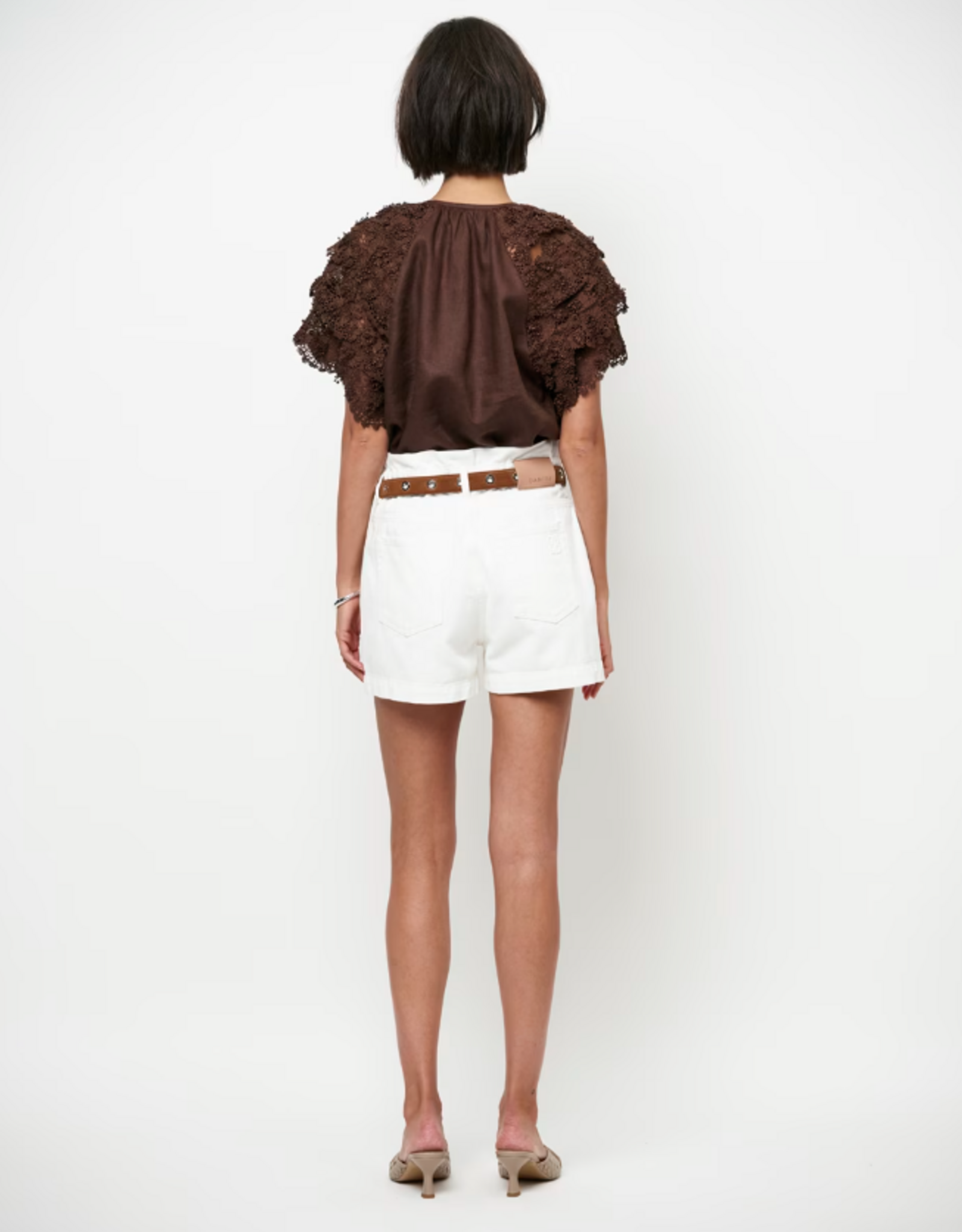 Dante 6 Jonille Lace Detail Top Chocolate Brown