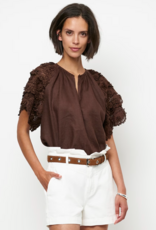 Dante 6 Jonille Lace Detail Top Chocolate Brown