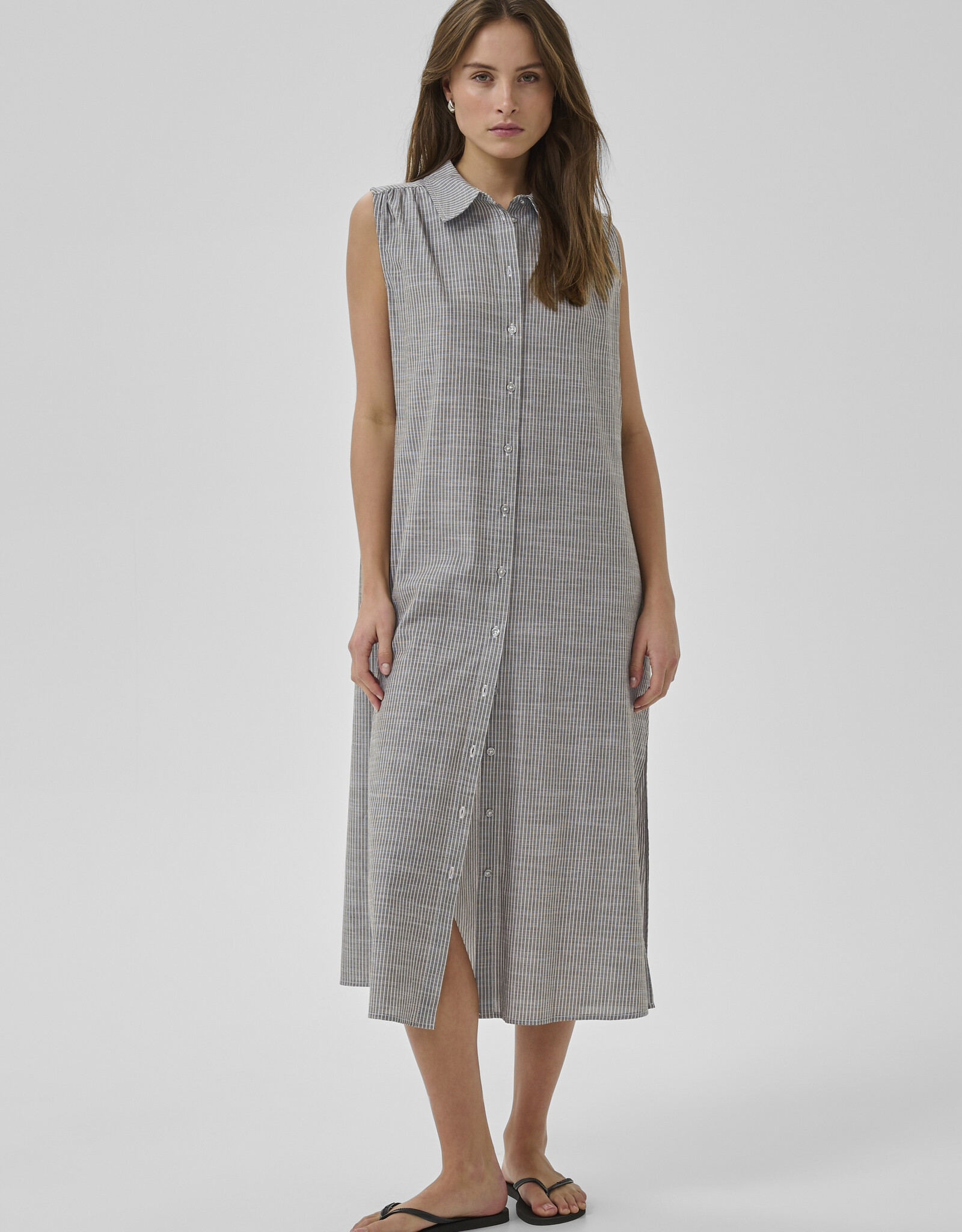 My Essential Wardrobe Skye Sunna Sleeveless Dress Forest Night Stripe