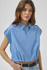 My Essential Wardrobe Sunna Sleeveless Shirt Silver Lake Blue