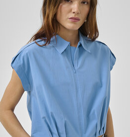 My Essential Wardrobe Sunna Sleeveless Shirt Silver Lake Blue