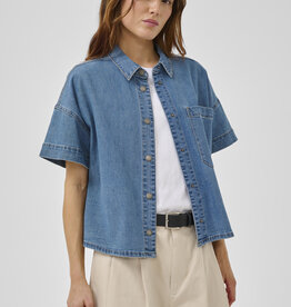 My Essential Wardrobe Linn 115 Boxy Shirt Medium Blue Wash