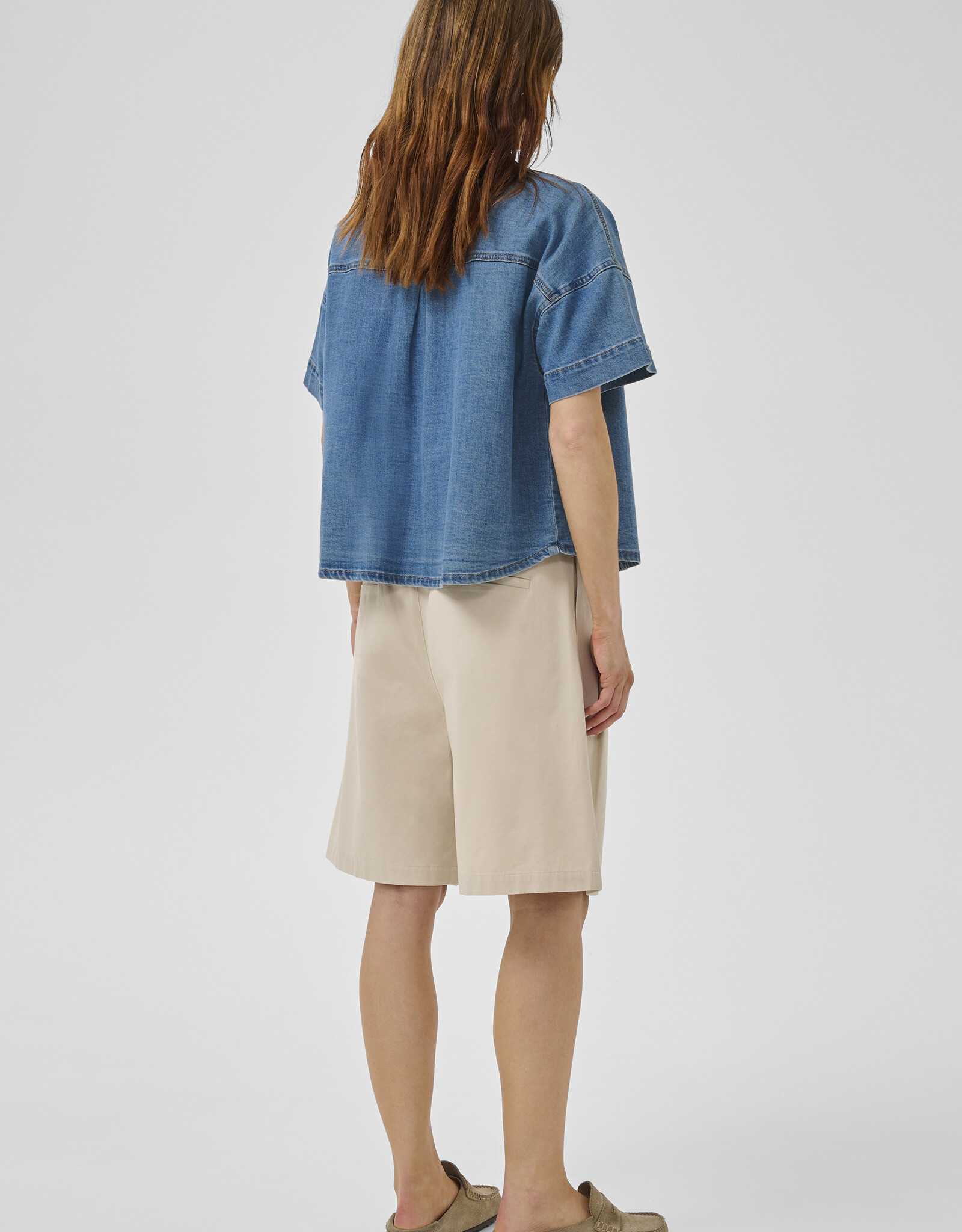 My Essential Wardrobe Linn 115 Boxy Shirt Medium Blue Wash