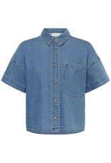 My Essential Wardrobe Linn 115 Boxy Shirt Medium Blue Wash