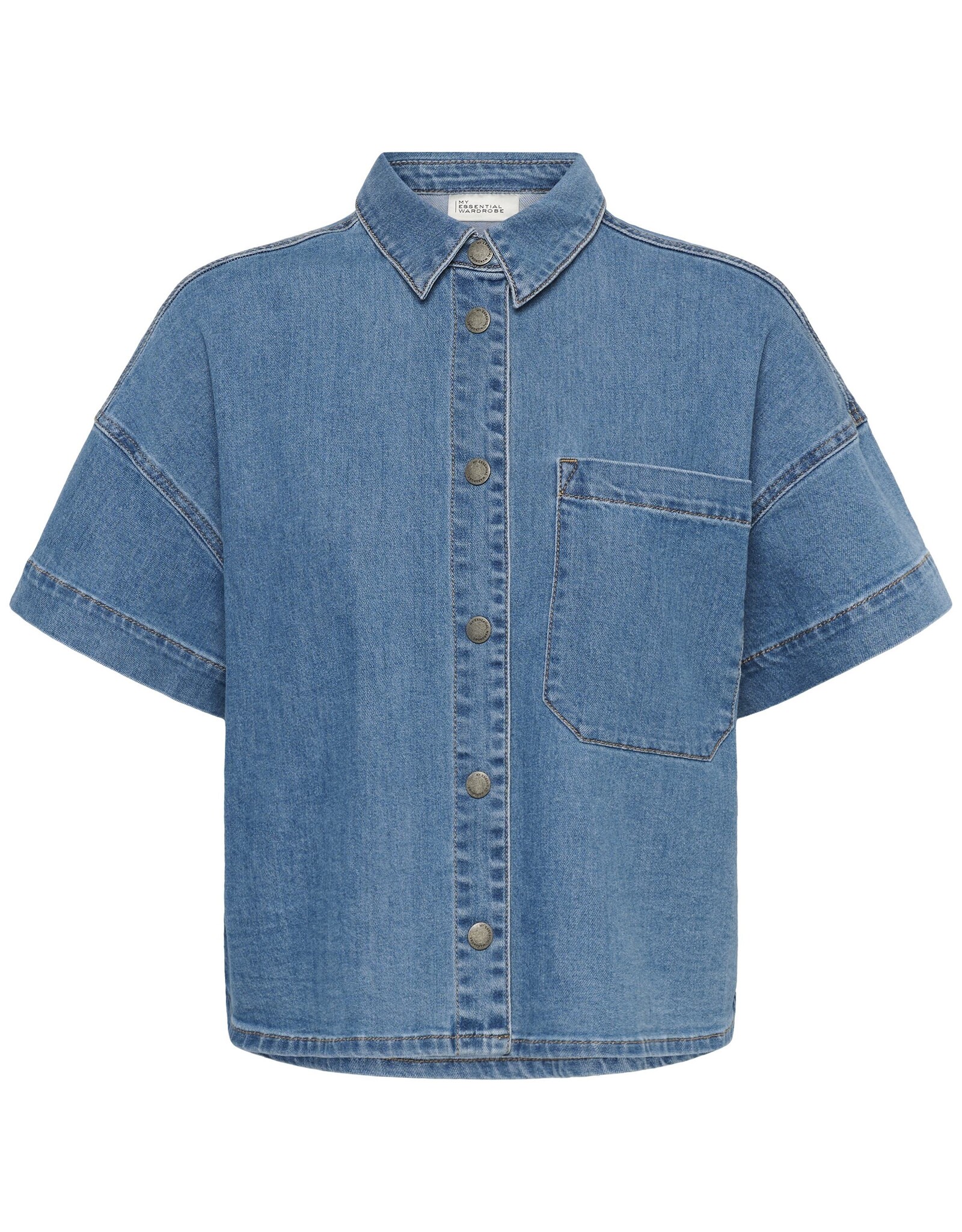My Essential Wardrobe Linn 115 Boxy Shirt Medium Blue Wash