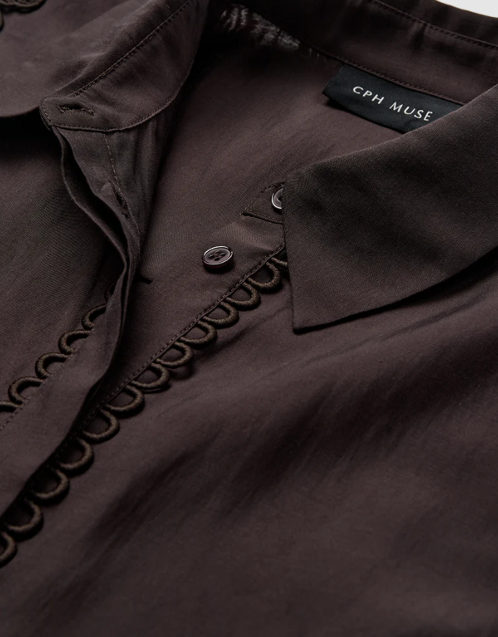 Cph Muse 207904 Molly Boxy 3D Lace Shirt Mulch