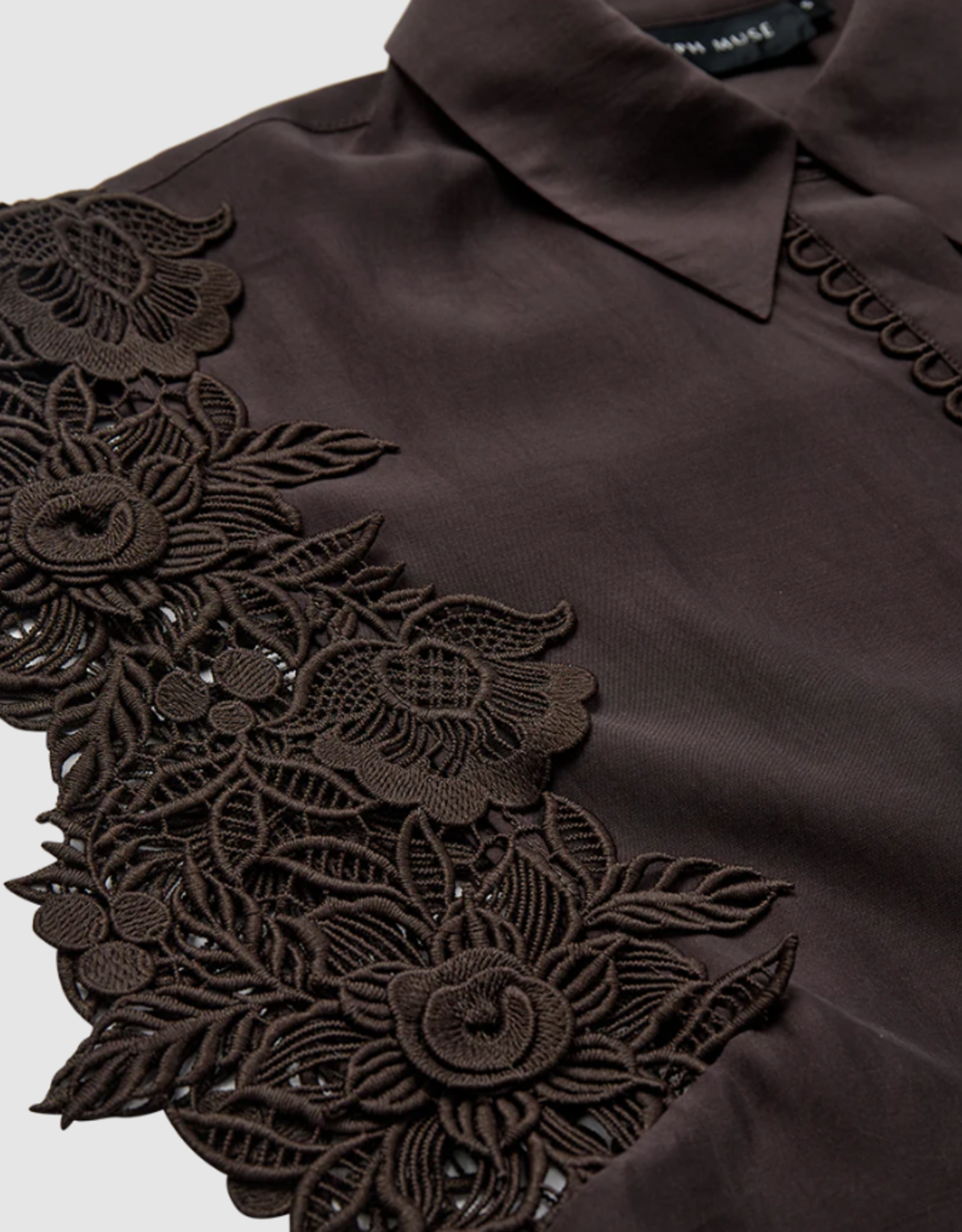 Cph Muse 207904 Molly Boxy 3D Lace Shirt Mulch