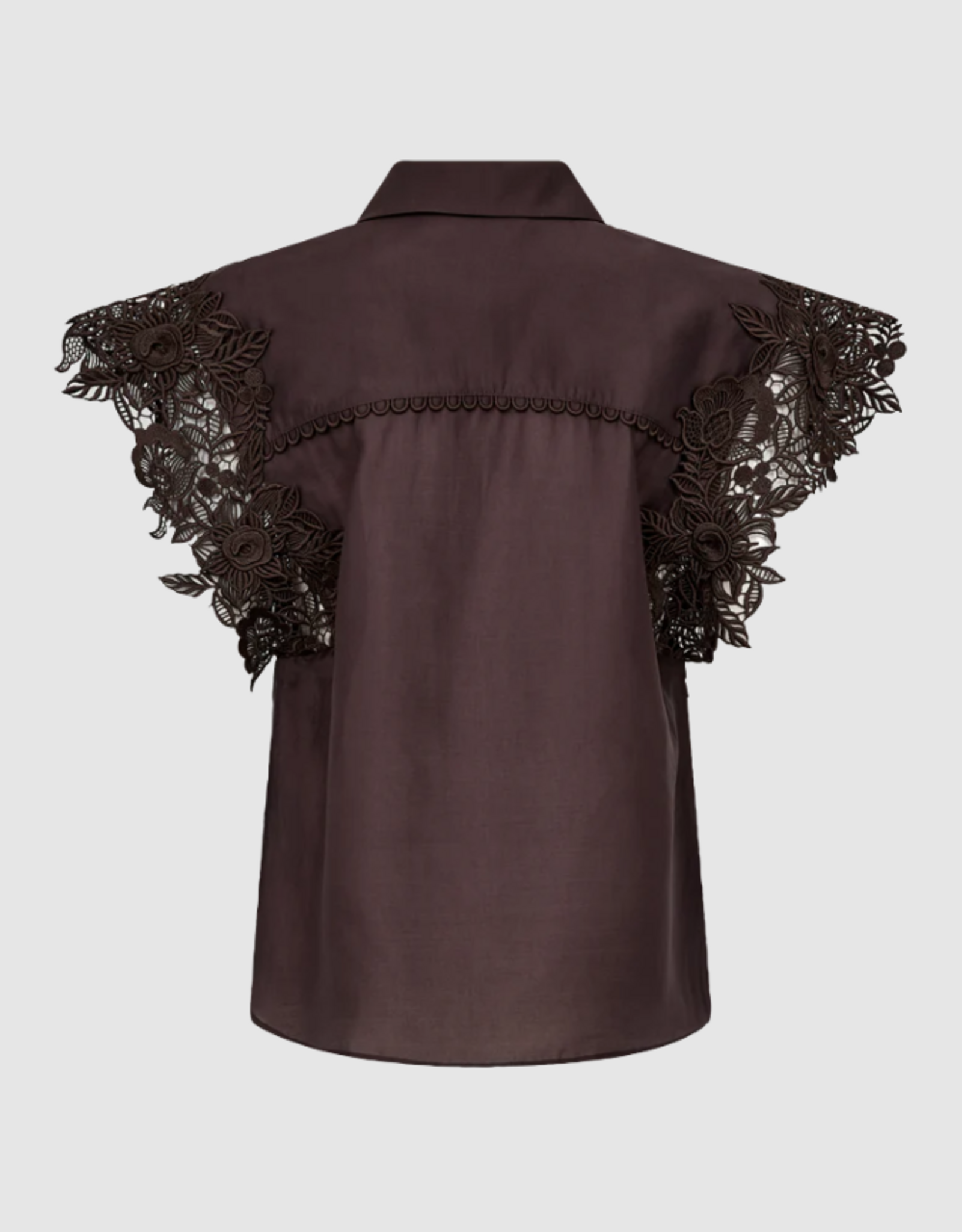 Cph Muse 207904 Molly Boxy 3D Lace Shirt Mulch