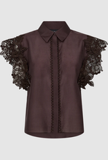 Cph Muse 207904 Molly Boxy 3D Lace Shirt Mulch
