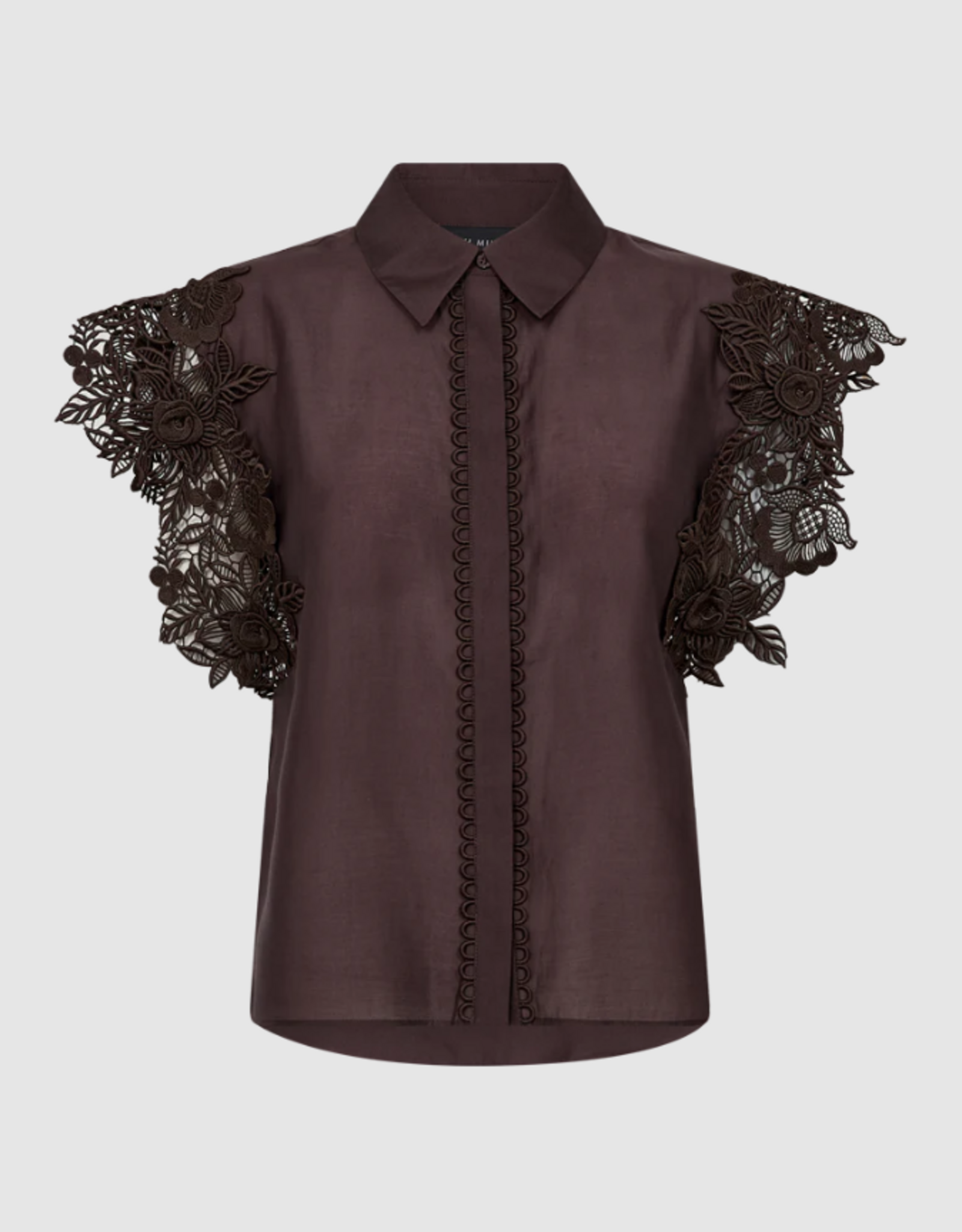 Cph Muse 207904 Molly Boxy 3D Lace Shirt Mulch
