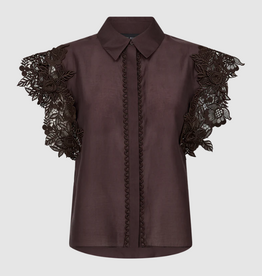 Cph Muse 207904 Molly Boxy 3D Lace Shirt Mulch