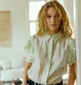 Cph Muse 207904 Molly Boxy 3D Lace Shirt Green Tint