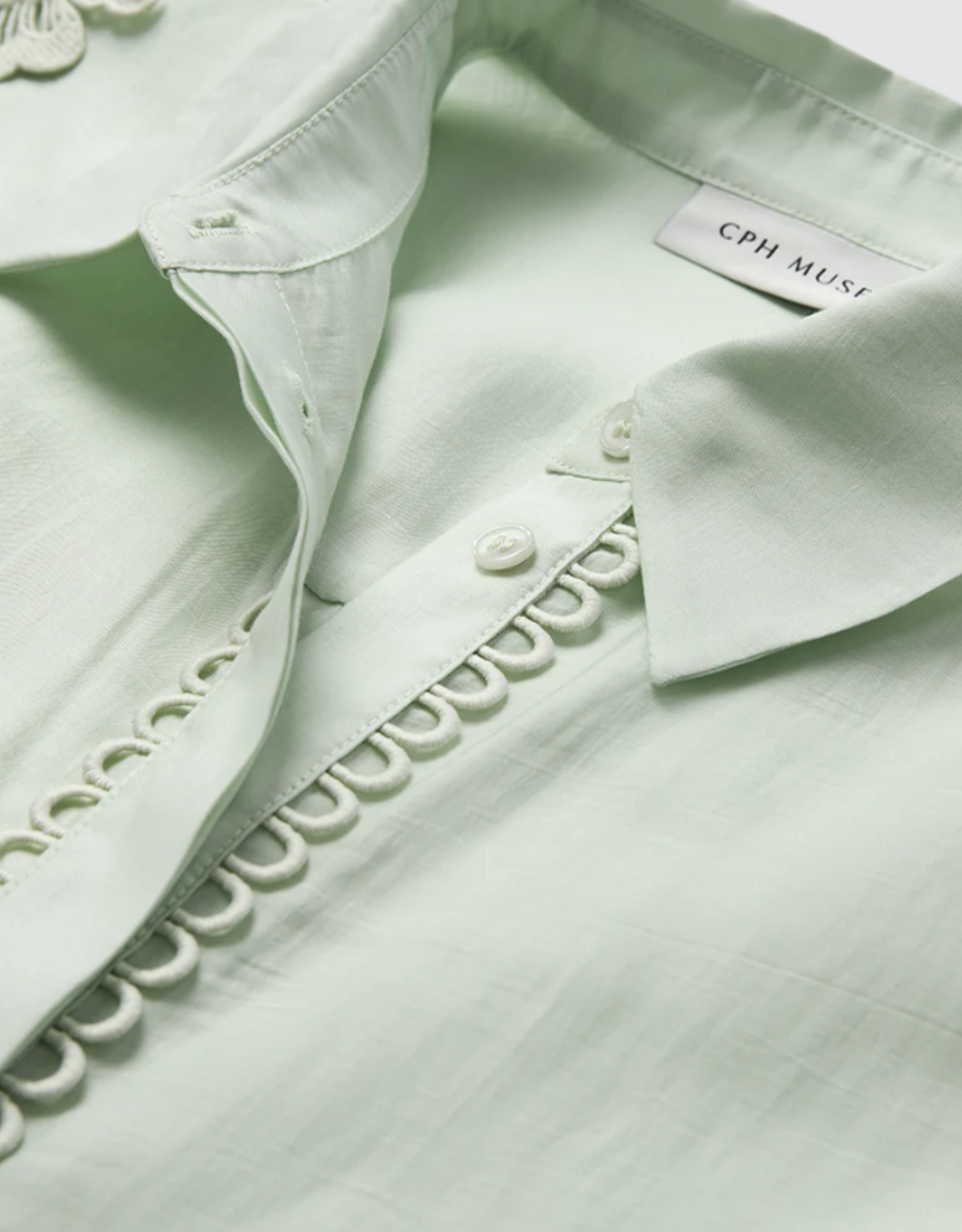Cph Muse 207904 Molly Boxy 3D Lace Shirt Green Tint