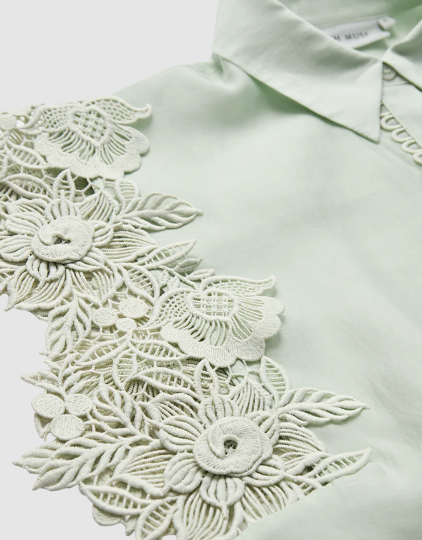 Cph Muse 207904 Molly Boxy 3D Lace Shirt Green Tint